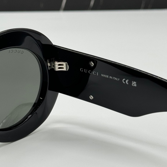 NEW GUCCI GG1647S 007 WOMEN SUNGLASSES GUCCI GG 1647S 007 ROUND BLACK EYEWEAR - Picture 12 of 14